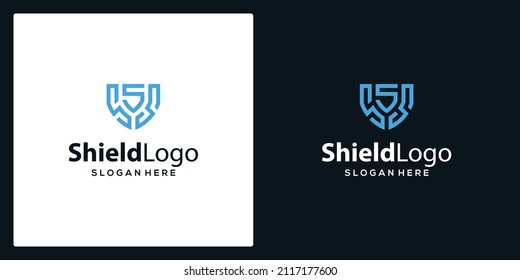 Initial Letter S with Shield logo vector icon design illustration. Secure Safe Secret Strong Smart logo design vector