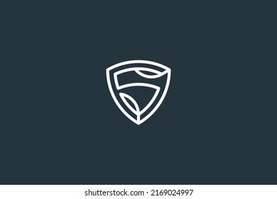 Initial Letter S Shield Logo Design Vector Template