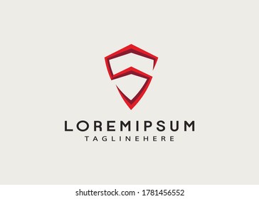Initial Letter S Shield Secure Safe Secret logo design inspiration