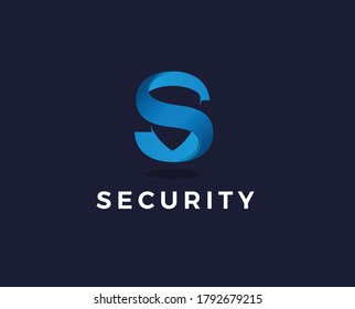 Letra inicial S Shield Secure Safe Secret Strong Smart logo de diseño vectorial


