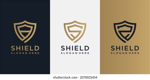 Letra inicial S Shield Secure Safe Secret Strong logo design vector. diseño de logotipo de escudo Z de letra