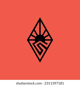 letra inicial logotipo de luz solar brillante S