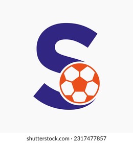 Initial Letter S Soccer Logo. Football Logo Design Vector Template