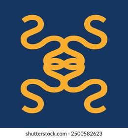 Initial Letter S S S SPattern with simple modern square line logo design