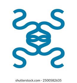 Initial Letter S S S SPattern with simple modern square line logo design
