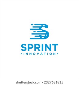 initial letter s for sprint logo design