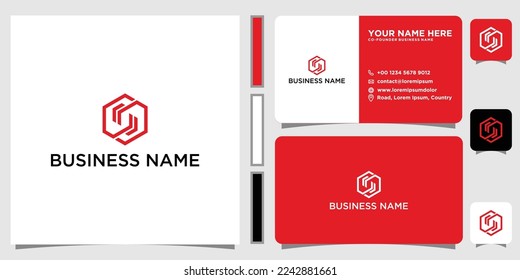 Letra inicial logotipo artístico minimalista S SS con tarjeta de visita