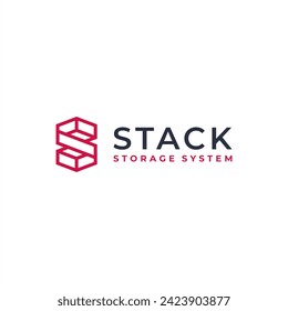 initial letter S stack logo design