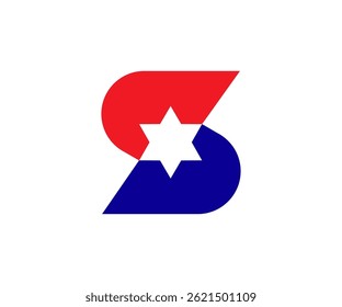 Letra inicial S Star Diseño de logotipo