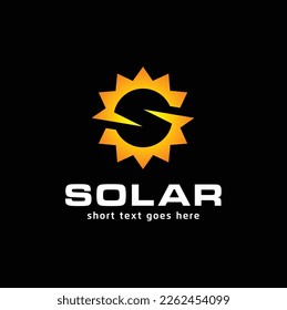 Initial Letter S Sun Solar Summer Sunset Sunrise Sunlight Season logo design