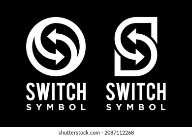 Initial Letter S Switch, Hexagon With Arrows Path Traffic Swap Exchange Logo
