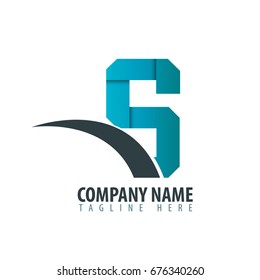 Initial Letter S With Swoosh Design Logo