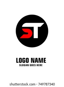 Initial letter S & T logo template vector