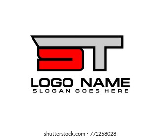 Initial letter S & T logo template vector