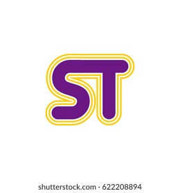 initial letter s and t. st monogram outline logo