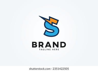 Initial Letter S Thunder Logo. letter J with thunder bolt icon combination isolated on white background. Flat style Logo Design Template element. vector illustration