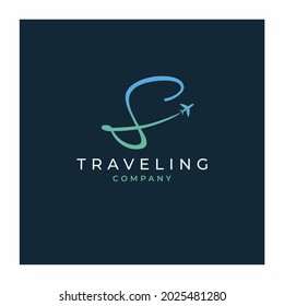 Initial Letter S Travel Logo Design