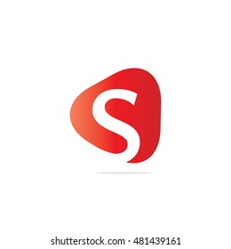 Initial Letter S Triangle Icon Design Template Elements Red
