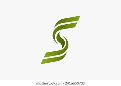 Initial Letter S, Twist Wave Icon Logo Template