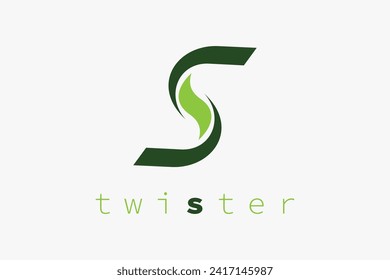 Initial Letter S, Twist Wave Icon Logo Template