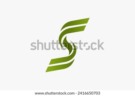 Initial Letter S, Twist Wave Icon Logo Template