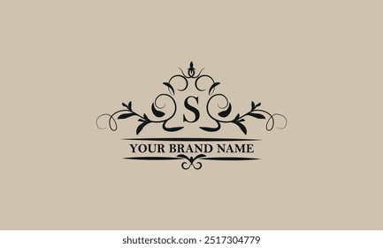 Initial letter S vector logo template. Exquisite illustration for restaurant, royalty, boutique, cafe, hotel, heraldic, jewelry, fashion and others.