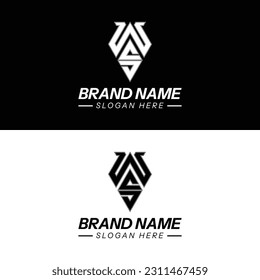 Initial letter S W logo or W S logo vector design template