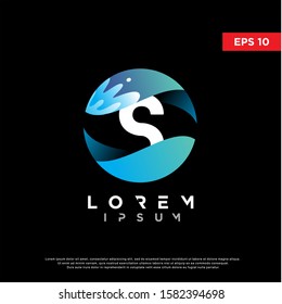 initial letter s water liquid logo. modern icon, template design