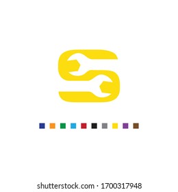 letra inicial s vector del logotipo llave