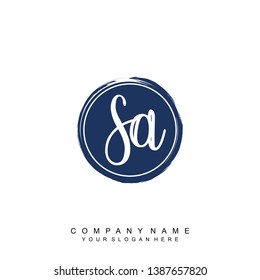 Initial letter SA beautiful handwriting logo vector template