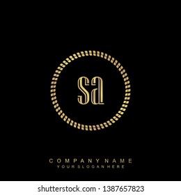 Initial letter SA beautiful handwriting logo vector template