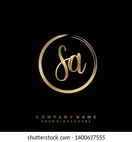 Initial letter SA beautiful handwriting logo vector template