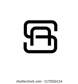initial letter sa black and white logo vector