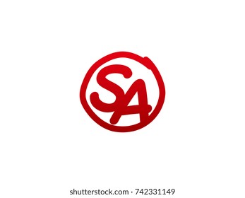 The initial letter SA handwritten logo