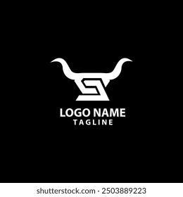 letra inicial SA con Vector de diseño de logotipo de cuernos