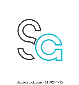 Initial letter SA line logo design template