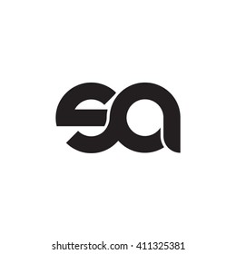 initial letter sa linked round lowercase monogram logo black