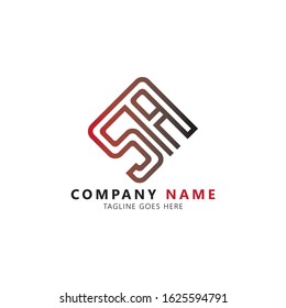 Initial letter sa linked uppercase modern logo design template elements. Red black gradation letter isolated on white background. Suitable for company logo, business, consulting group company.