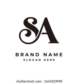 Initial Letter Sa Logo Design Template Stock Vector Royalty Free