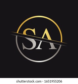 Vorlage für die Design-Vektorillustration des Logos von Letter SA. Logo-Design des SA-Briefes