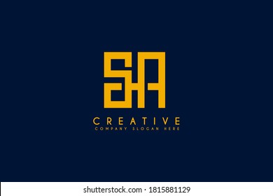ilustración del vector de diseño del logotipo SA de letra inicial