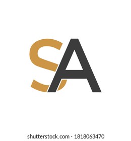 Plantilla de diseño de letras iniciales sa o como logotipo
