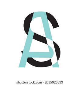 diseño del logotipo de la carta inicial SA