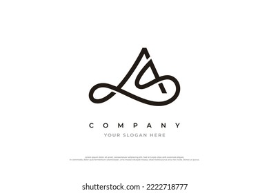 Initial Letter AS oder SA Logo-Design-Vektorgrafik