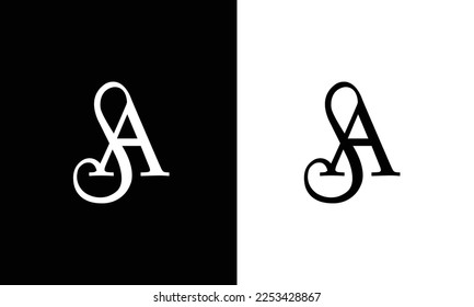 Anfangsbuchstabe SA AS Logo-Design Vektorgrafik