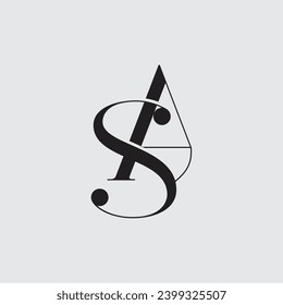 Letra inicial diseño del logotipo SA creativo símbolo moderno monograma