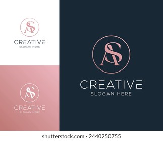Initial letter SA AS logo design vector illustration