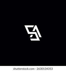 Initial Letter SA AS Logo Design with Modern Minimal Style.