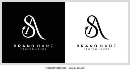 Initial Letter SA or AS Logo Design Template