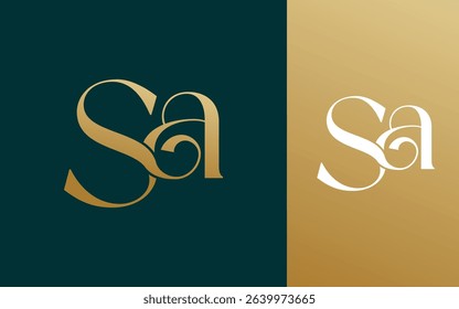 Initial letter SA AS logo design vector illustration for couple, wedding, and business